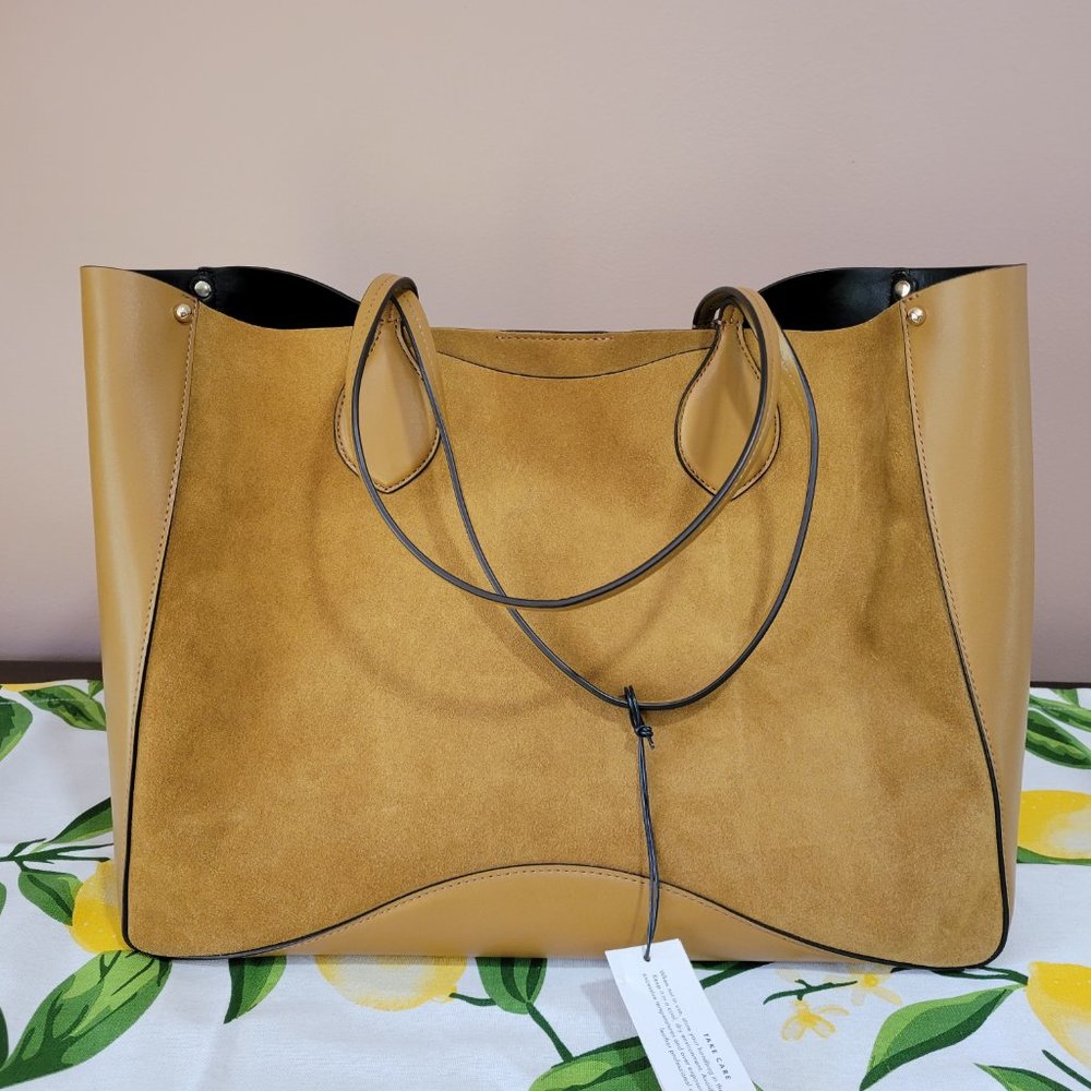 Rebecca Minkoff suede tote in nutmeg